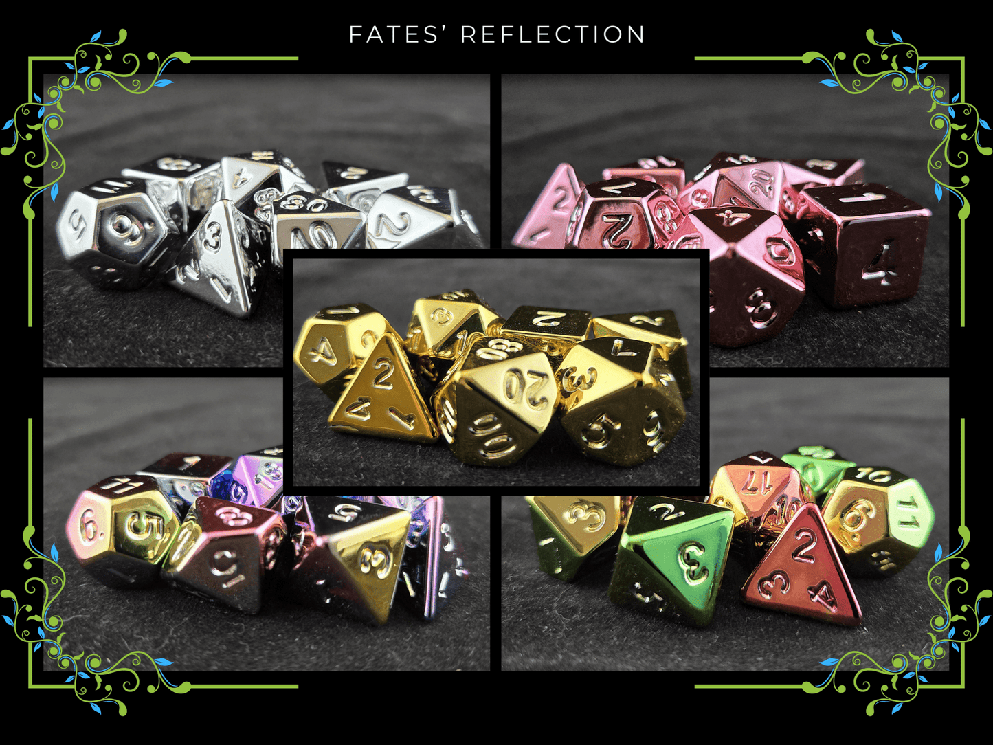 Fates' Reflection - Metal Dice Set for RPGs - D&D & Pathfinder