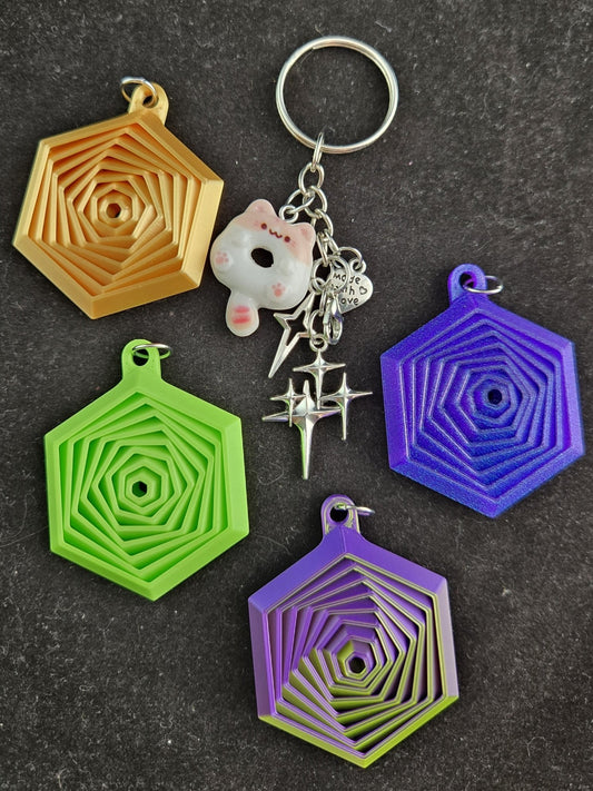 Hex - a - Fidget Keychain - Metal Dice Set for RPGs - D&D & Pathfinder