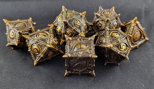 The Dragon's Gaze - Metal Dice Set for RPGs - D&D & Pathfinder